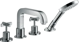 Axor Citterio 4-hole Tile Mounted Bath Mixer With Cross Handles And Escutcheons Chrome
