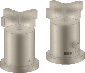 Axor Citterio 2-hole Rim-mounted Thermostatic Bath Mixer With Cross Handles Brushed Nickel