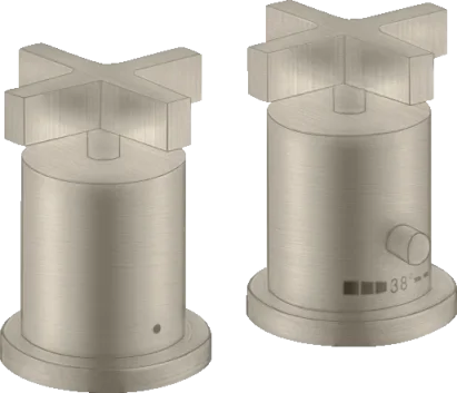 Axor Citterio 2-hole Rim-mounted Thermostatic Bath Mixer With Cross Handles Brushed Nickel