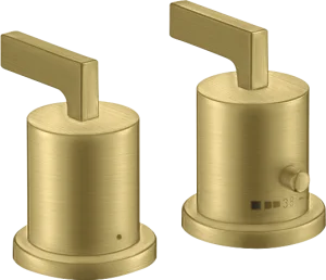 Axor Citterio 2-hole Rim-mounted Thermostatic Bath Mixer With Lever Handles Brushed Brass
