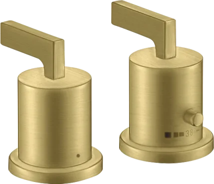 Axor Citterio 2-hole Rim-mounted Thermostatic Bath Mixer With Lever Handles Brushed Brass