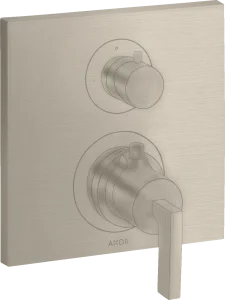 Axor Citterio Thermostatic Mixer For Concealed Installation With Shut-off Valve And Lever Handle Brushed Nickel