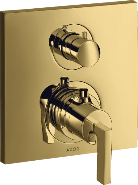 Axor Citterio Thermostatic Mixer For Concealed Installation With Shut-off Valve And Lever Handle Gold Polished