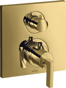 Axor Citterio Thermostatic Mixer For Concealed Installation With Shut-off Valve And Lever Handle Gold Polished