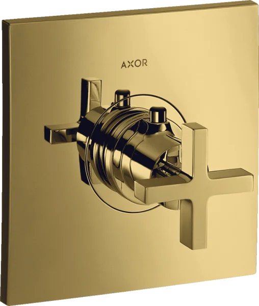 Axor Citterio Thermostatic Mixer Highflow For Concealed Installation With Cross Handle Gold Polished