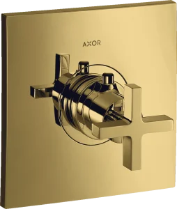 Axor Citterio Thermostatic Mixer Highflow For Concealed Installation With Cross Handle Gold Polished