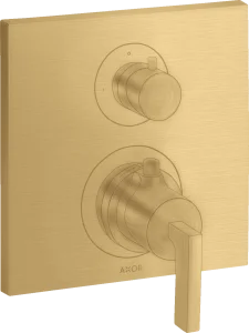 Axor Citterio Thermostatic Mixer For Concealed Installation With Shut-off / Diverter Valve And Lever Handle Gold Brushed