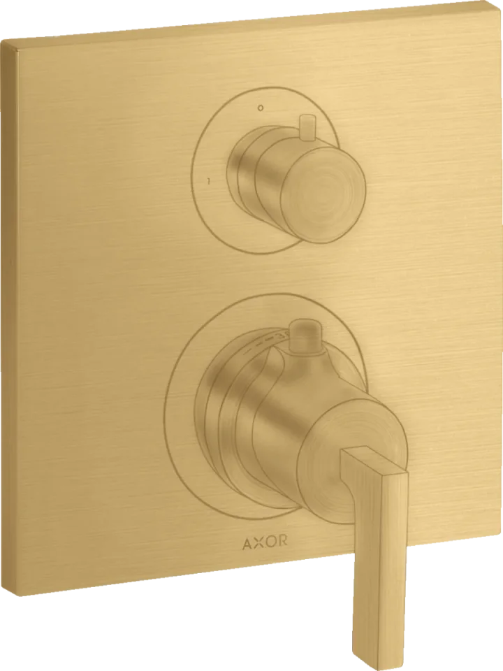 Axor Citterio Thermostatic Shower Mixer Concealed 217 X 187 X 135mm Gold - Brushed product image - Image 1