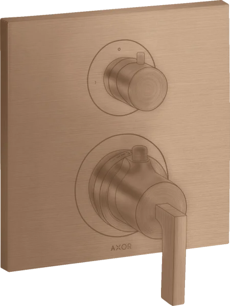 Axor Citterio Thermostatic Mixer For Concealed Installation With Shut-off / Diverter Valve And Lever Handle Brushed Red Gold