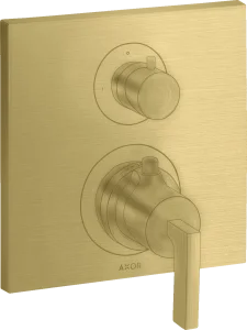 Axor Citterio Thermostatic Mixer For Concealed Installation With Shut-off / Diverter Valve And Lever Handle Brushed Brass