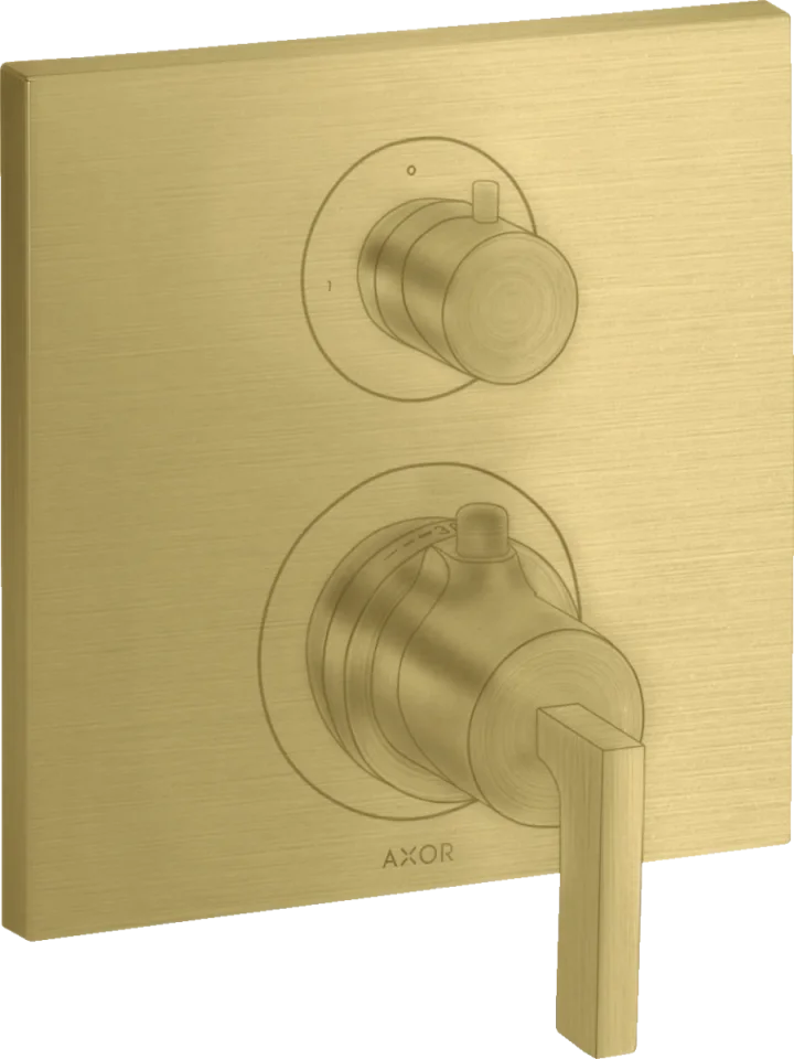 Axor Citterio Thermostatic Shower Mixer Concealed 217 X 187 X 135mm Brass - Brushed product image - Image 1
