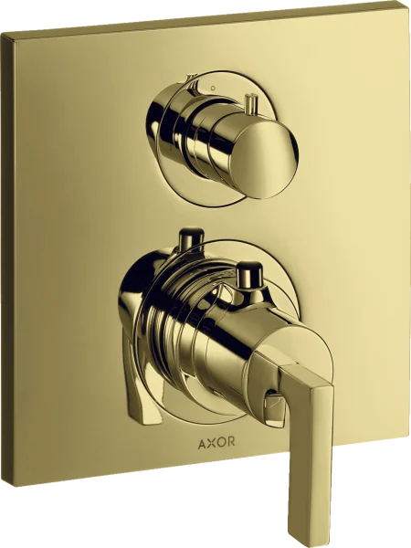 Axor Citterio Thermostatic Mixer For Concealed Installation With Shut-off / Diverter Valve And Lever Handle Gold Polished