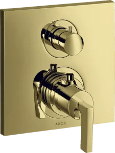 Axor Citterio Thermostatic Mixer For Concealed Installation With Shut-off / Diverter Valve And Lever Handle Gold Polished