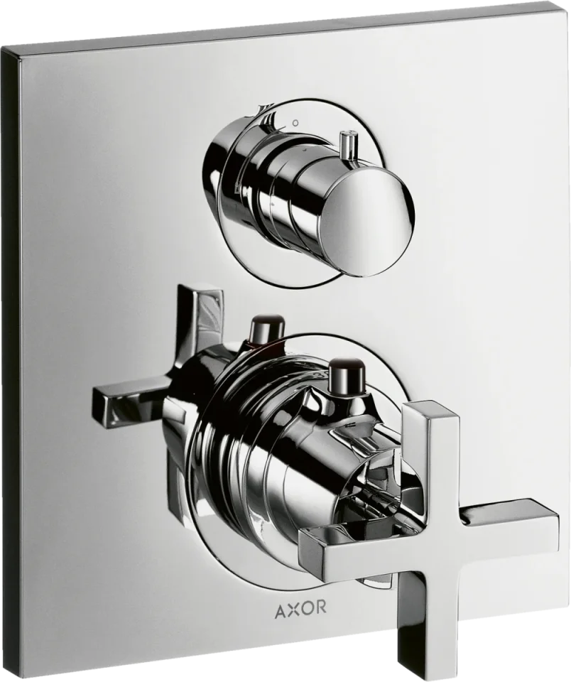 Axor Citterio Thermostatic Mixer For Concealed Installation With Shut-off / Diverter Valve And Cross Handle Chrome product image - Image 2