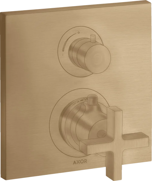 Axor Citterio Thermostatic Mixer For Concealed Installation With Shut-off / Diverter Valve And Cross Handle Brushed Bronze