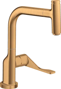 Axor Citterio Single Lever Kitchen Mixer Select 230 With Pull-out Spout Gold Brushed