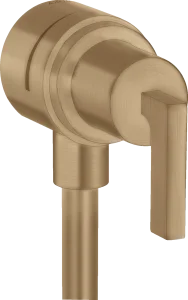 Axor Citterio Wall Outlet Stop With Non-return Valve, Shut-off Valve And Lever Handle Brushed Bronze