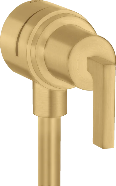 Axor Citterio Wall Outlet Stop With Non-return Valve, Shut-off Valve And Lever Handle Gold Brushed