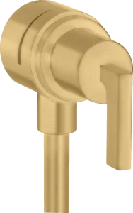 Axor Citterio Wall Outlet Stop With Non-return Valve, Shut-off Valve And Lever Handle Gold Brushed