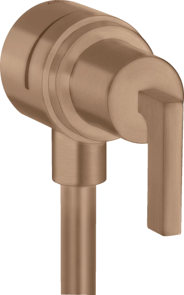Axor Citterio Wall Outlet Stop With Non-return Valve, Shut-off Valve And Lever Handle Brushed Red Gold