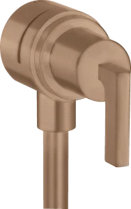 Axor Citterio Wall Outlet Stop With Non-return Valve, Shut-off Valve And Lever Handle Brushed Red Gold