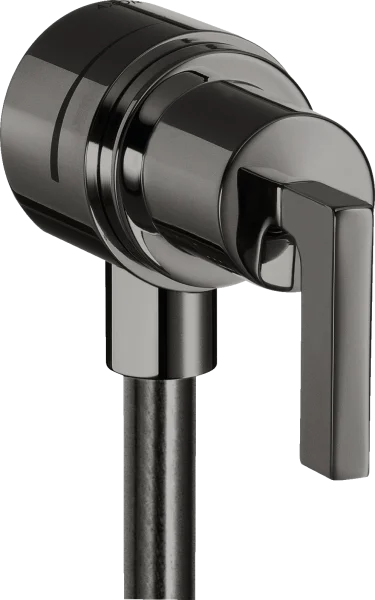 Axor Citterio Wall Outlet Stop With Non-return Valve, Shut-off Valve And Lever Handle Polished Black Chrome
