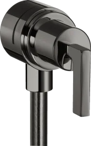 Axor Citterio Wall Outlet Stop With Non-return Valve, Shut-off Valve And Lever Handle Polished Black Chrome