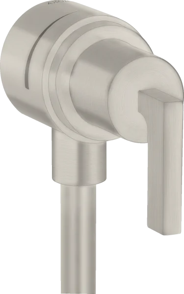 Axor Citterio Wall Outlet Stop With Non-return Valve, Shut-off Valve And Lever Handle Stainless Steel