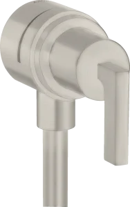 Axor Citterio Wall Outlet Stop With Non-return Valve, Shut-off Valve And Lever Handle Stainless Steel