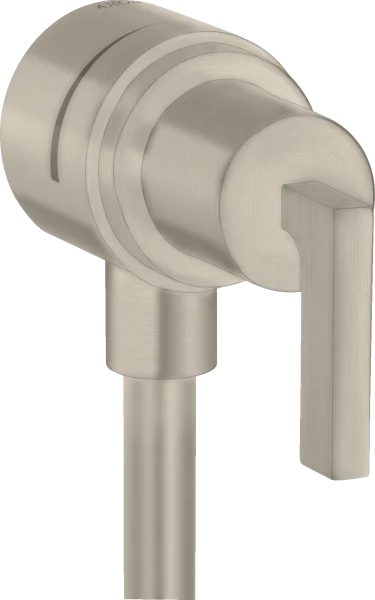 Axor Citterio Wall Outlet Stop With Non-return Valve, Shut-off Valve And Lever Handle Brushed Nickel
