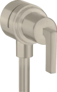 Axor Citterio Wall Outlet Stop With Non-return Valve, Shut-off Valve And Lever Handle Brushed Nickel