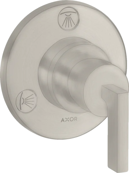 Axor Citterio Shut-off / Diverter Valve Trio / Quattro Finish Set With Lever Handle Stainless Steel
