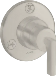 Axor Citterio Shut-off / Diverter Valve Trio / Quattro Finish Set With Lever Handle Stainless Steel