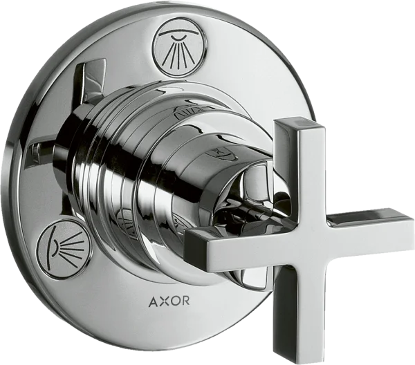 Axor Citterio Shut-off / Diverter Valve Trio / Quattro Finish Set With Cross Handle Chrome