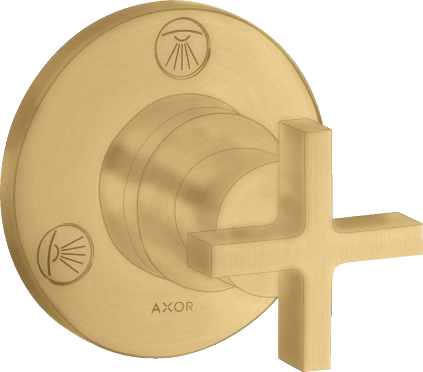 Axor Citterio Manual Shut-off & Diverter Valves 130 X 110 X 87mm Gold - Brushed product image - Image 1