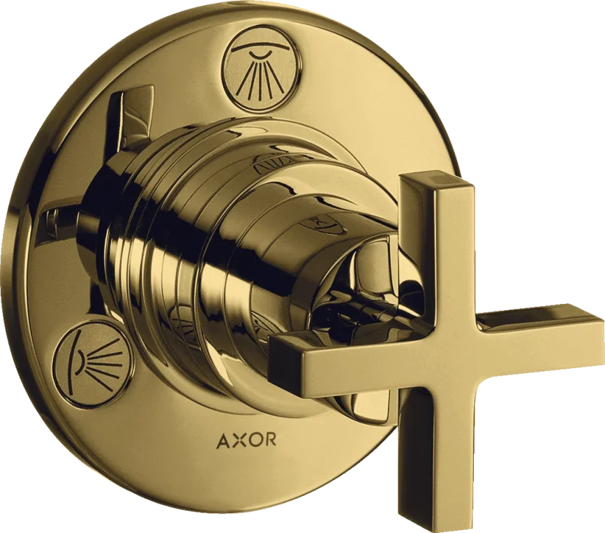 Axor Citterio Manual Shut-off & Diverter Valves 130 X 110 X 87mm Gold - Polished product image - Image 1