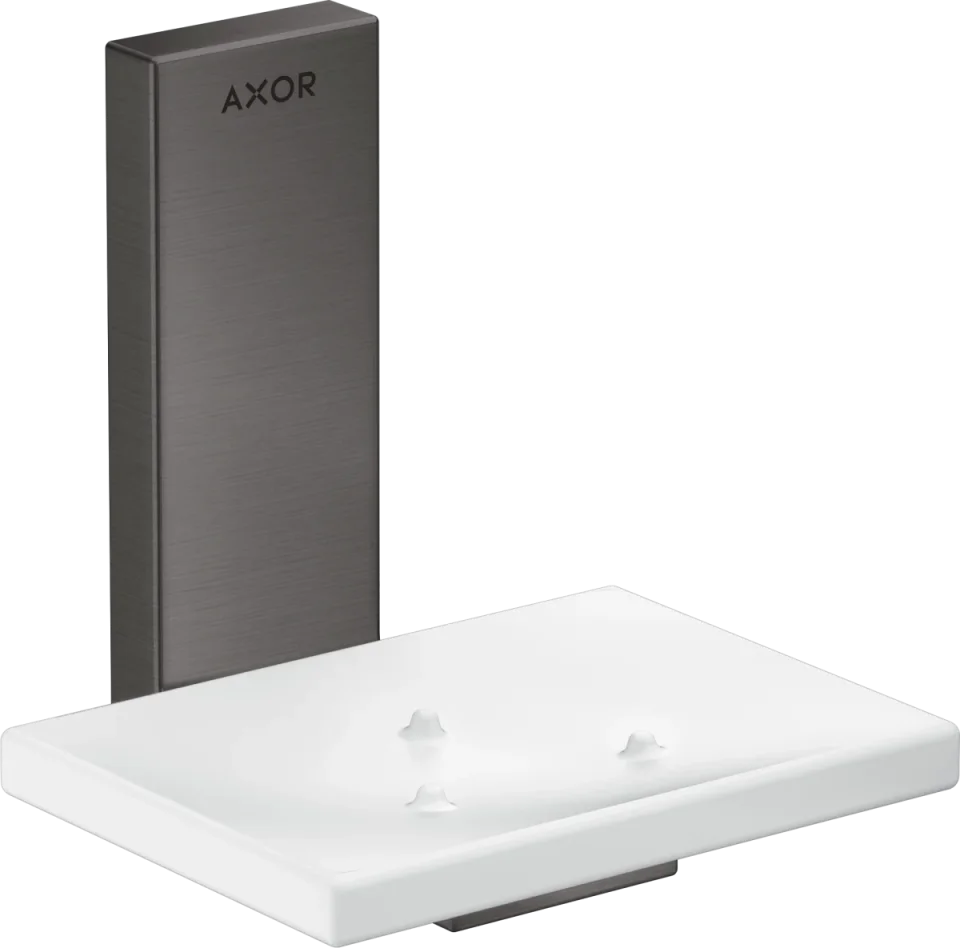 Axor Universal Rectangular Soap Dishes /-basket 135 X 110 X 90mm Gunmetal/chrome - Brushed product image - Image 1