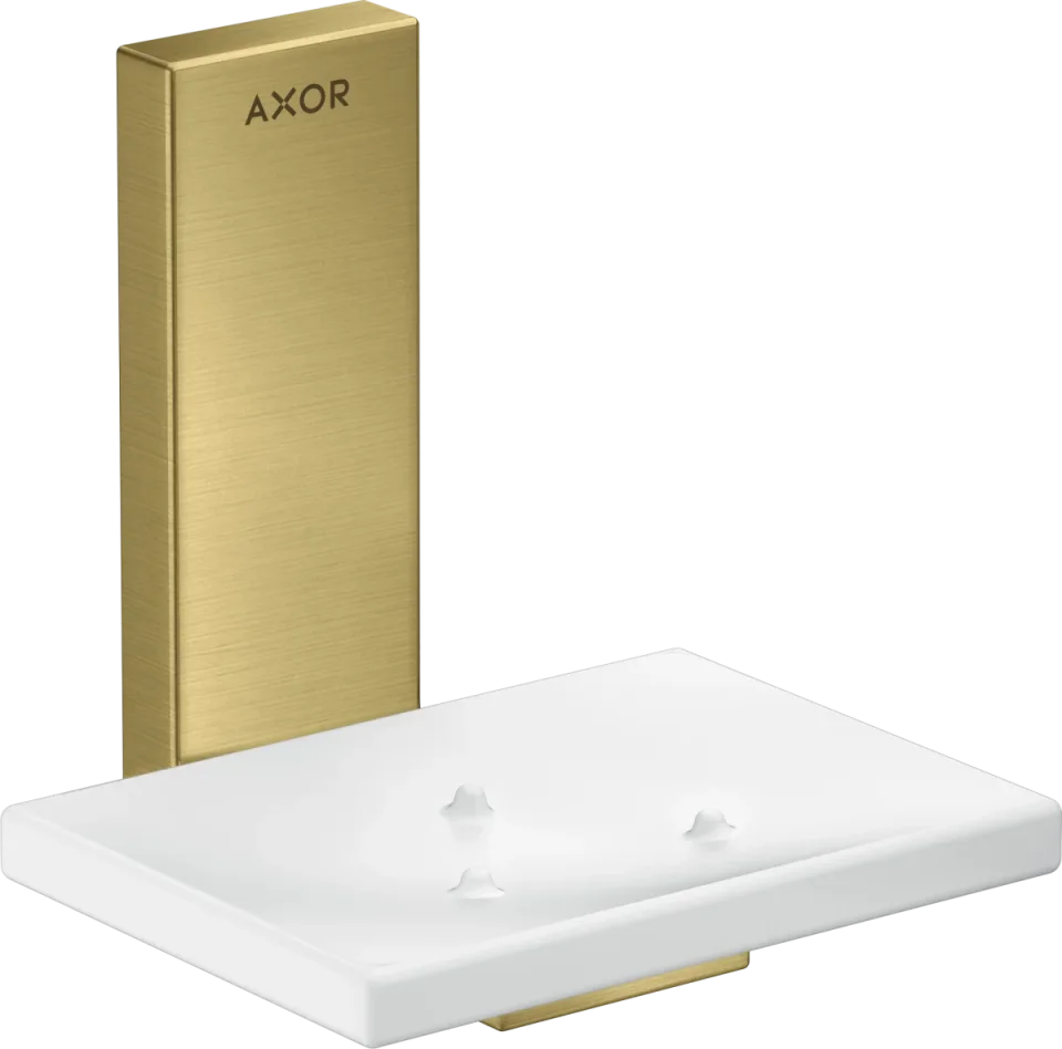 Axor Universal Rectangular Soap Dishes /-basket 135 X 110 X 90mm Brass - Brushed product image - Image 1