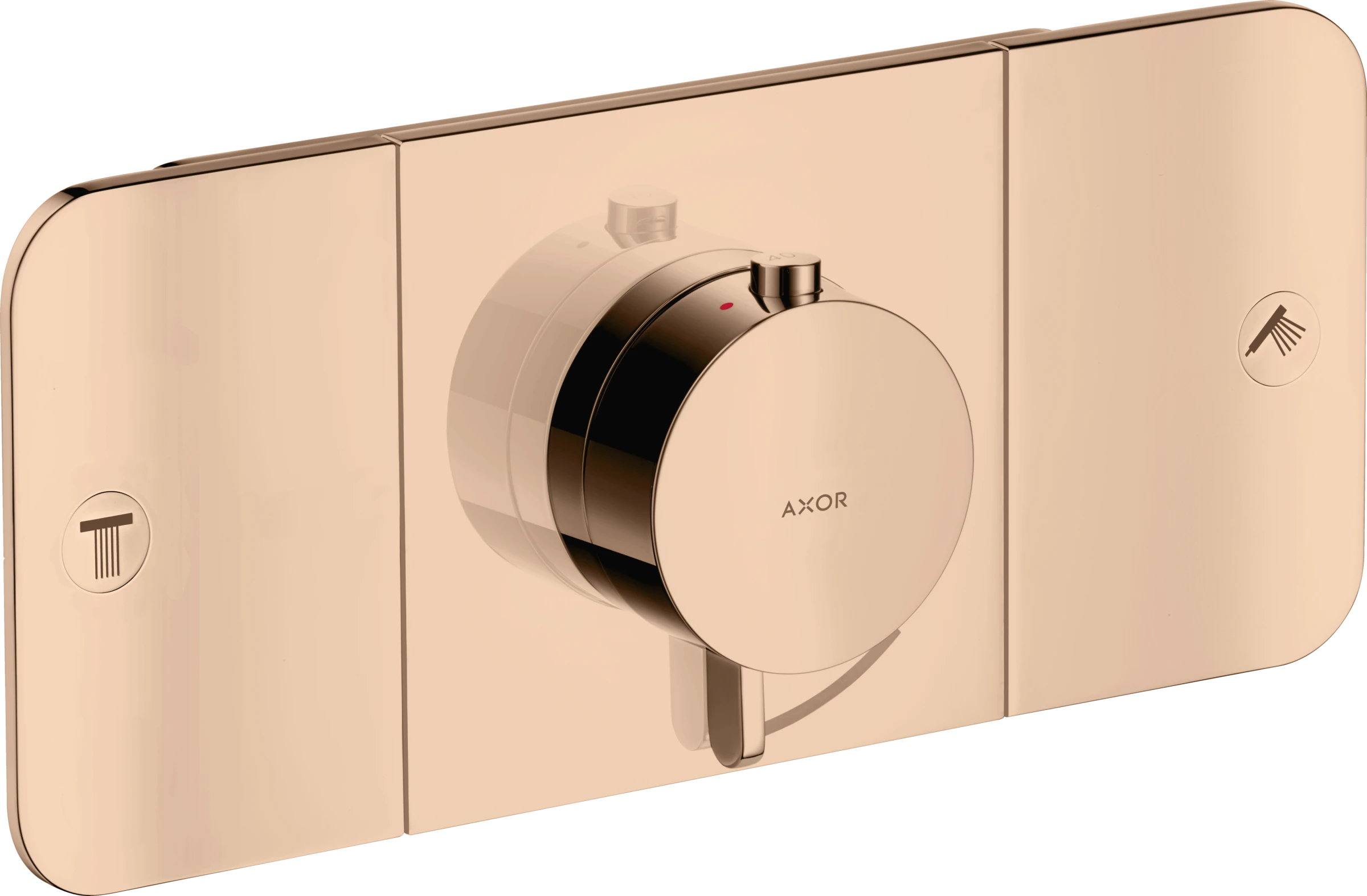 Axor One Thermostatic Module For Concealed Installation For 2 Outlets Polished Red Gold