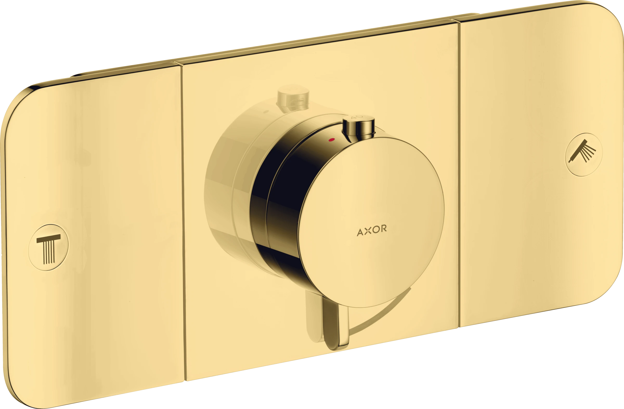 Axor One Thermostatic Module For Concealed Installation For 2 Outlets Gold Polished
