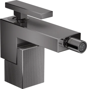 Axor Edge Single Lever Bidet Mixer With Push-open Waste - Diamond Cut Polished Black Chrome