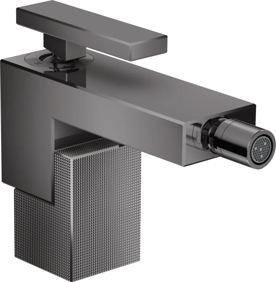 Axor Edge Single Lever Bidet Mixer With Push-open Waste - Diamond Cut Polished Black Chrome