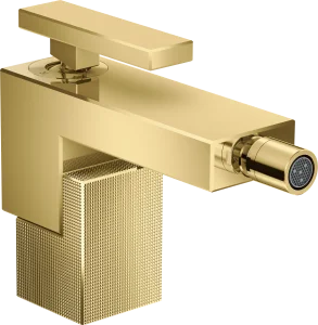 Axor Edge Single Lever Bidet Mixer With Push-open Waste - Diamond Cut Gold Polished