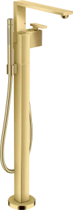 Axor Edge Single Lever Bath Mixer Floor-standing - Diamond Cut Gold Polished