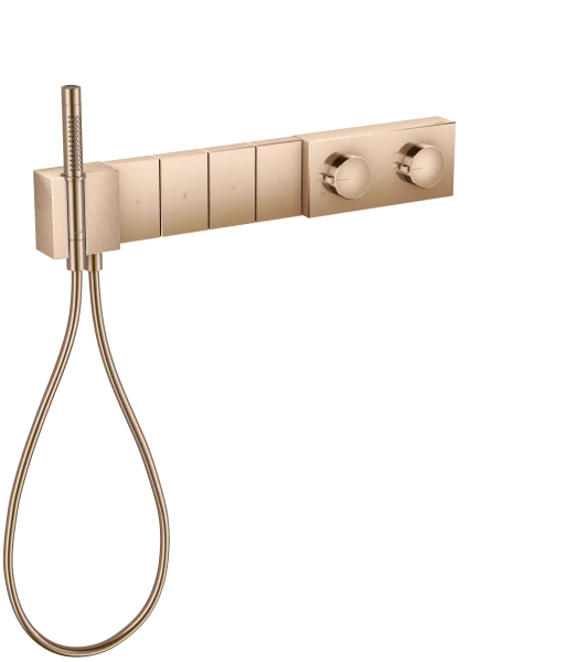 Axor Edge Thermostatic Module Select 610/100 For Concealed Installation For 4 Outlets - Diamond Cut Polished Red Gold