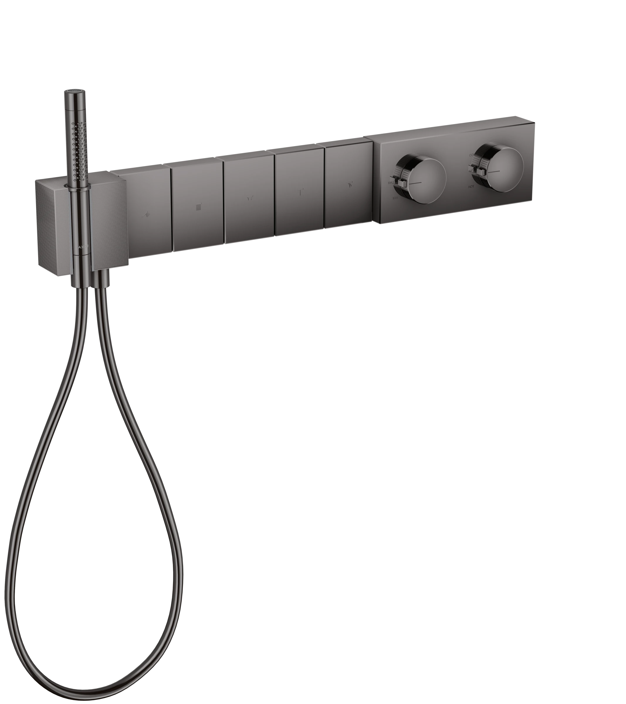 Axor Edge Thermostatic Module Select 680/100 For Concealed Installation For 5 Outlets - Diamond Cut Polished Black Chrome