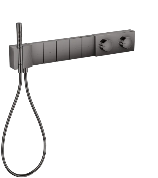 Axor Edge Thermostatic Module Select 680/100 For Concealed Installation For 5 Outlets - Diamond Cut Polished Black Chrome