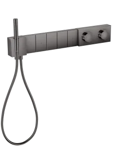 Axor Edge Thermostatic Module Select 680/100 For Concealed Installation For 5 Outlets - Diamond Cut Polished Black Chrome