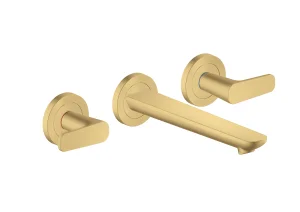 Axor Citterio C 3-hole Basin Mixer For Concealed Installation Wall-mounted With Spout 195 Mm Gold Brushed