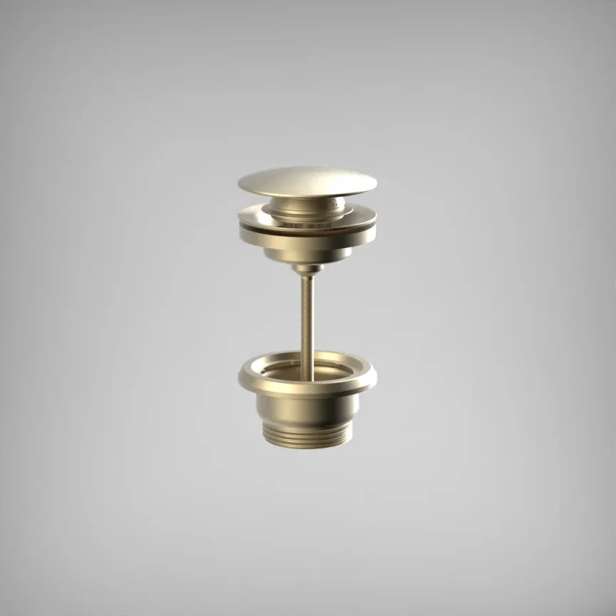 Ava Universal Click Basin Waste & Freeflow Adaptor - Brushed Brass product image - Image 1